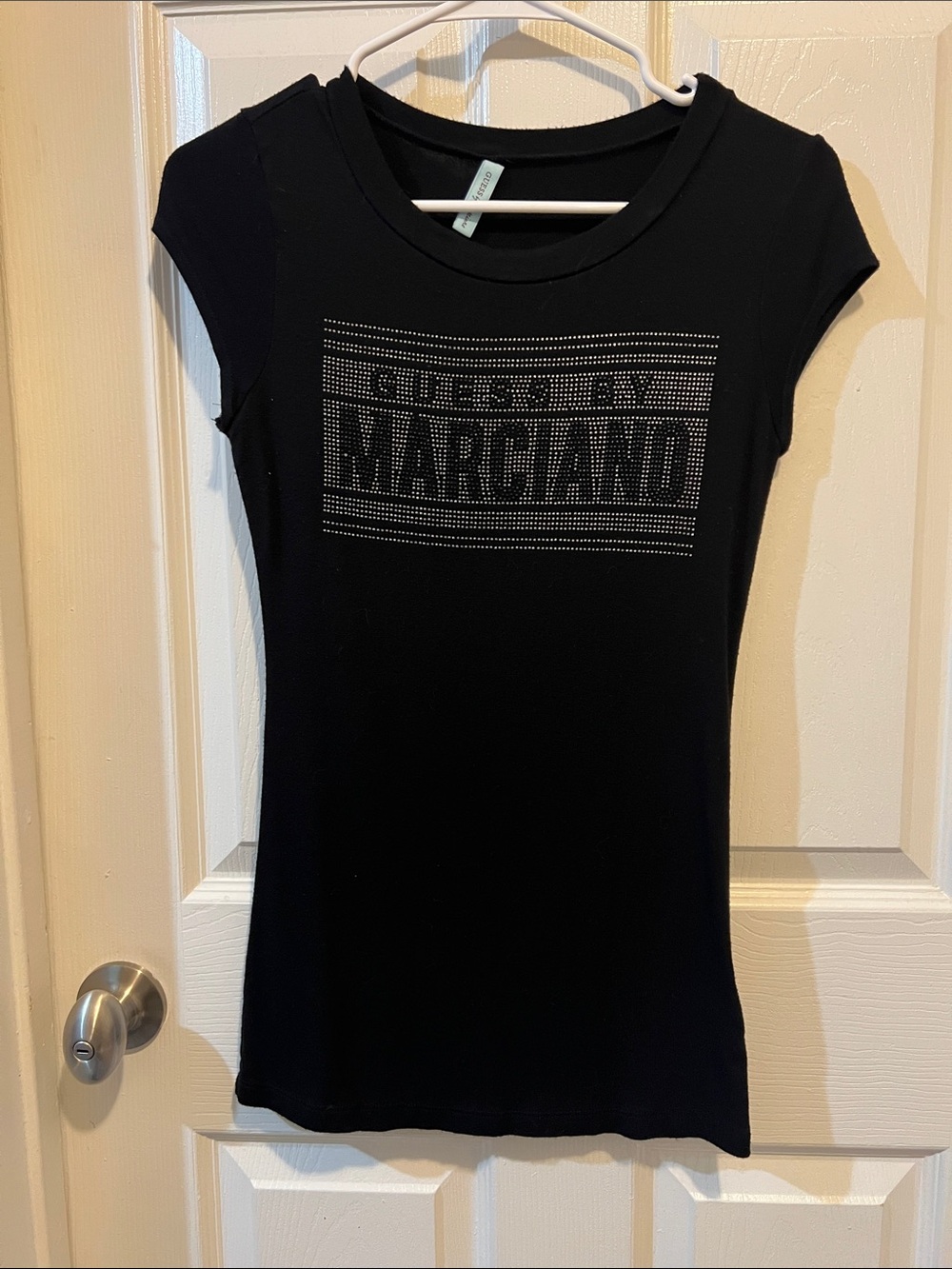 Guess by Marciano Black Studded Logo Slim Tee